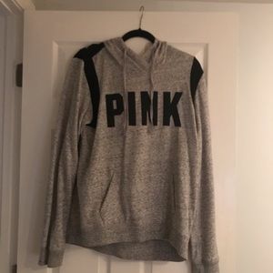 PINK black and gray hoodie
